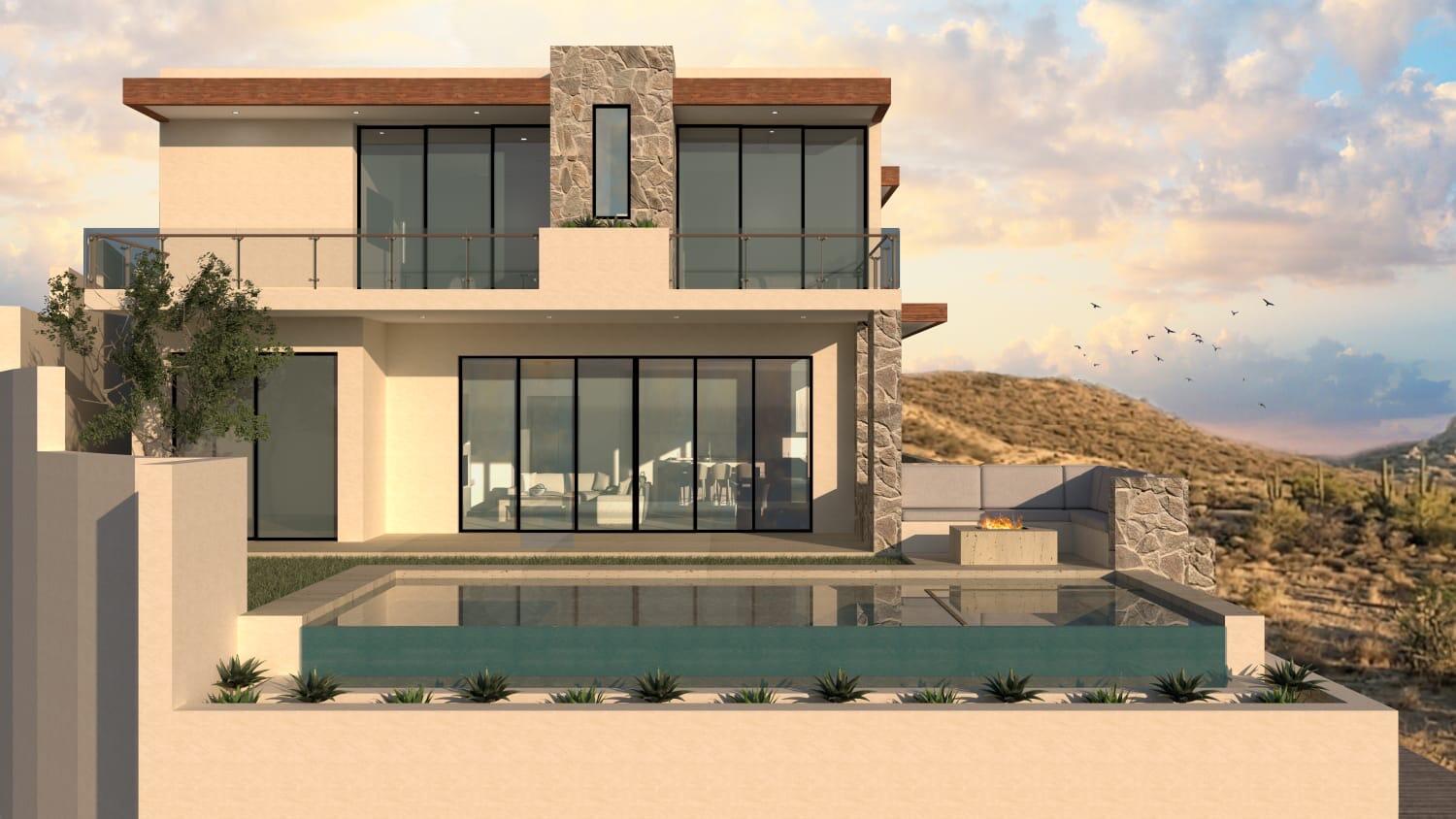 Cabo San Lucas El Tule-Inland:General Pre-construction residence in Rancho Los Tules, Los Cabos. Features 4 bedrooms, each with a full bathroom and walk-in closet, offering privacy and comfort. Enjoy ocean for sale