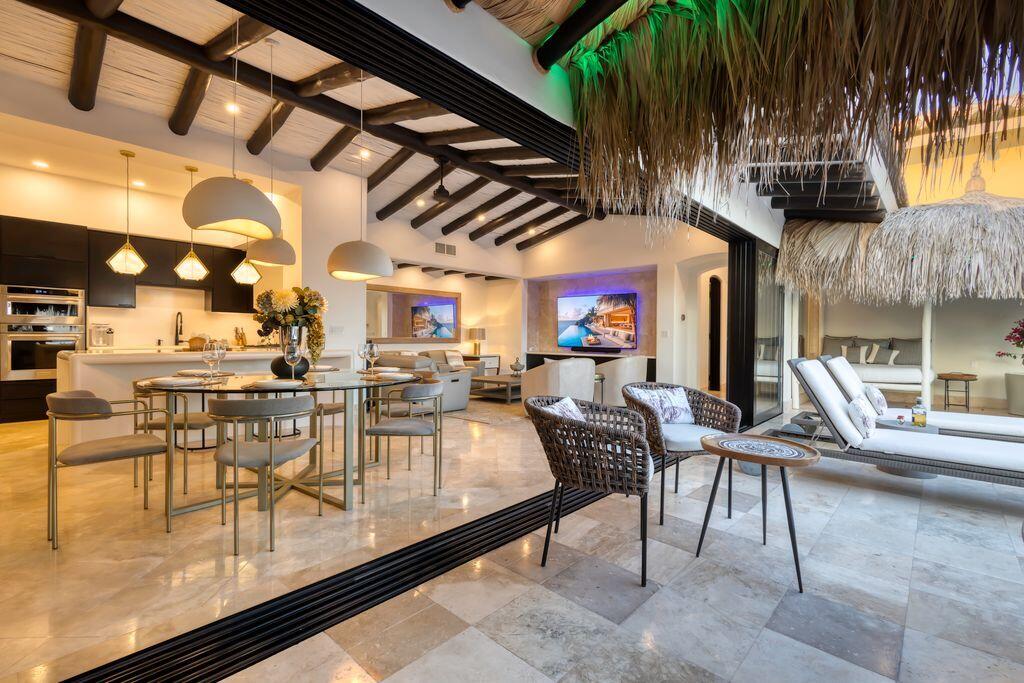 Cabo San Lucas Blue Moon Perched in Pedregal's coveted Valley of the Moon, this contemporary two-story residence captures unblockable ocean – 42 Camino Bonito Oriente Pedregal, Cabo San Lucas, BS